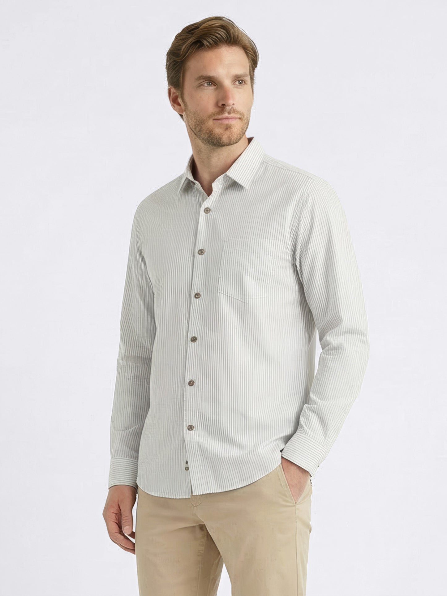 Riviera Stripe Men's Cotton Shirt