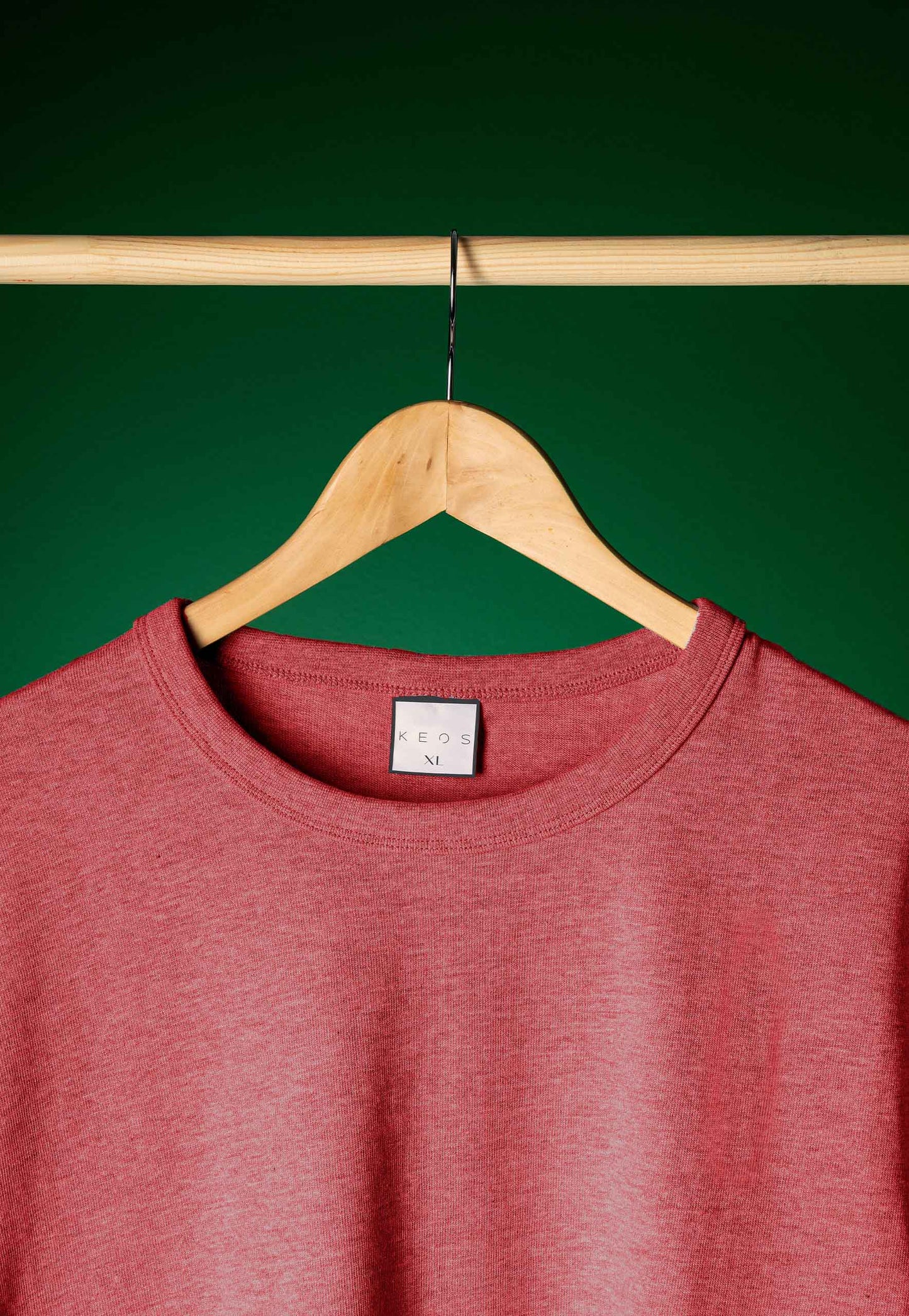 Basic Melange Cotton T-shirt - Salmon