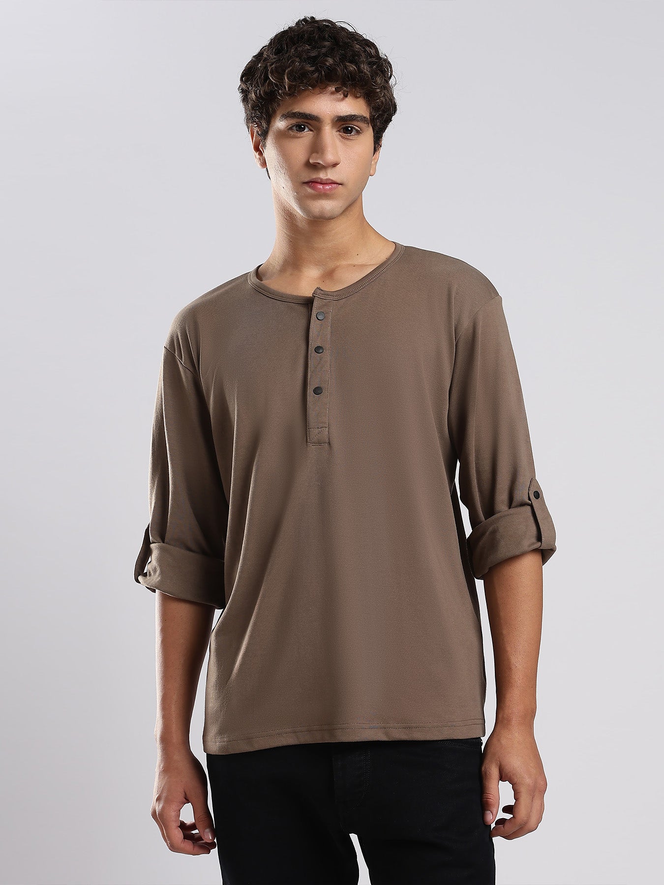 Men's Henley Shirt - Sand Dune