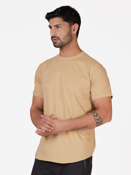 Organic Cotton T-Shirt  - Sand | Longline Fit