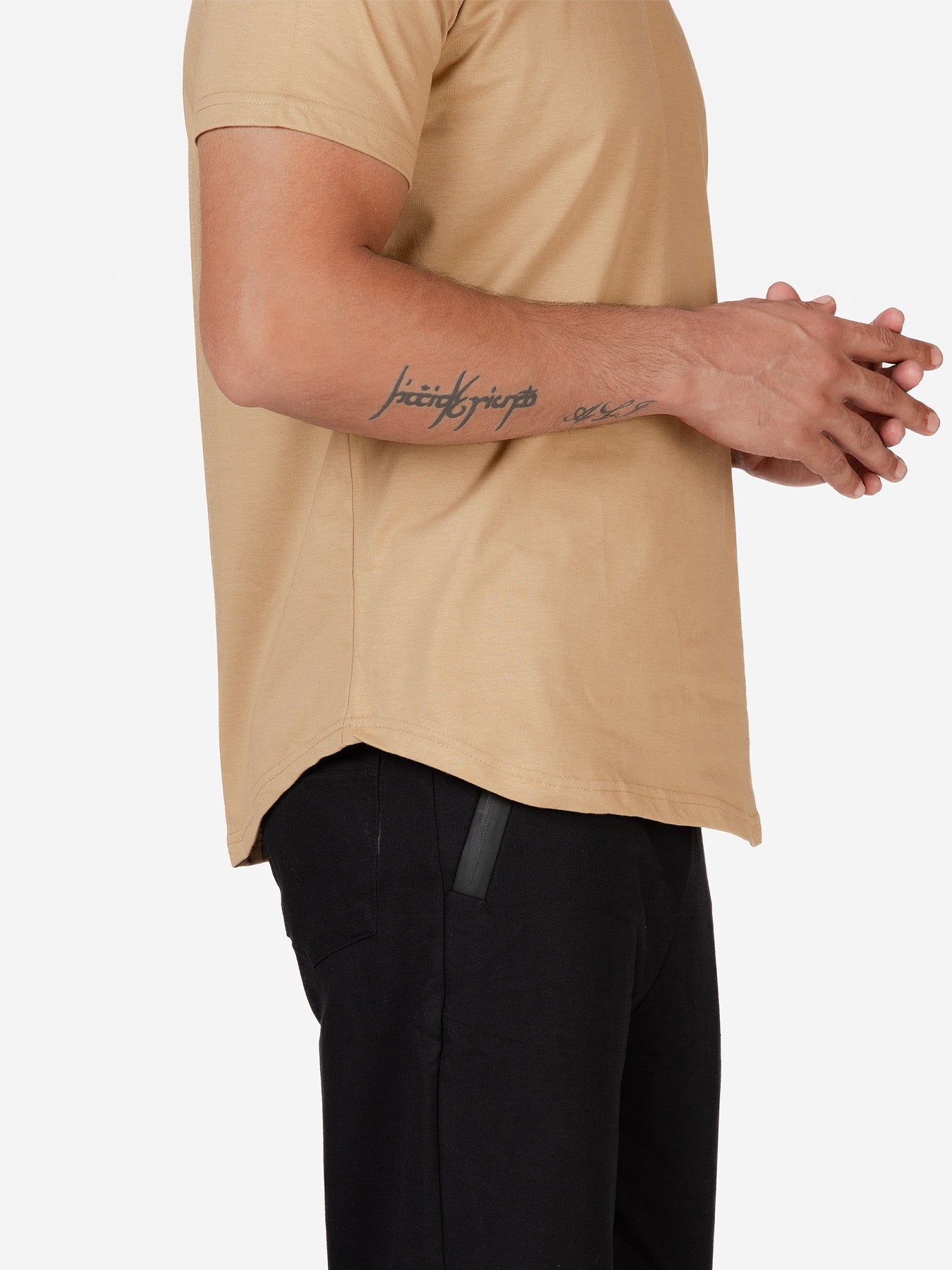 Organic Cotton T-Shirt  - Sand | Longline Fit