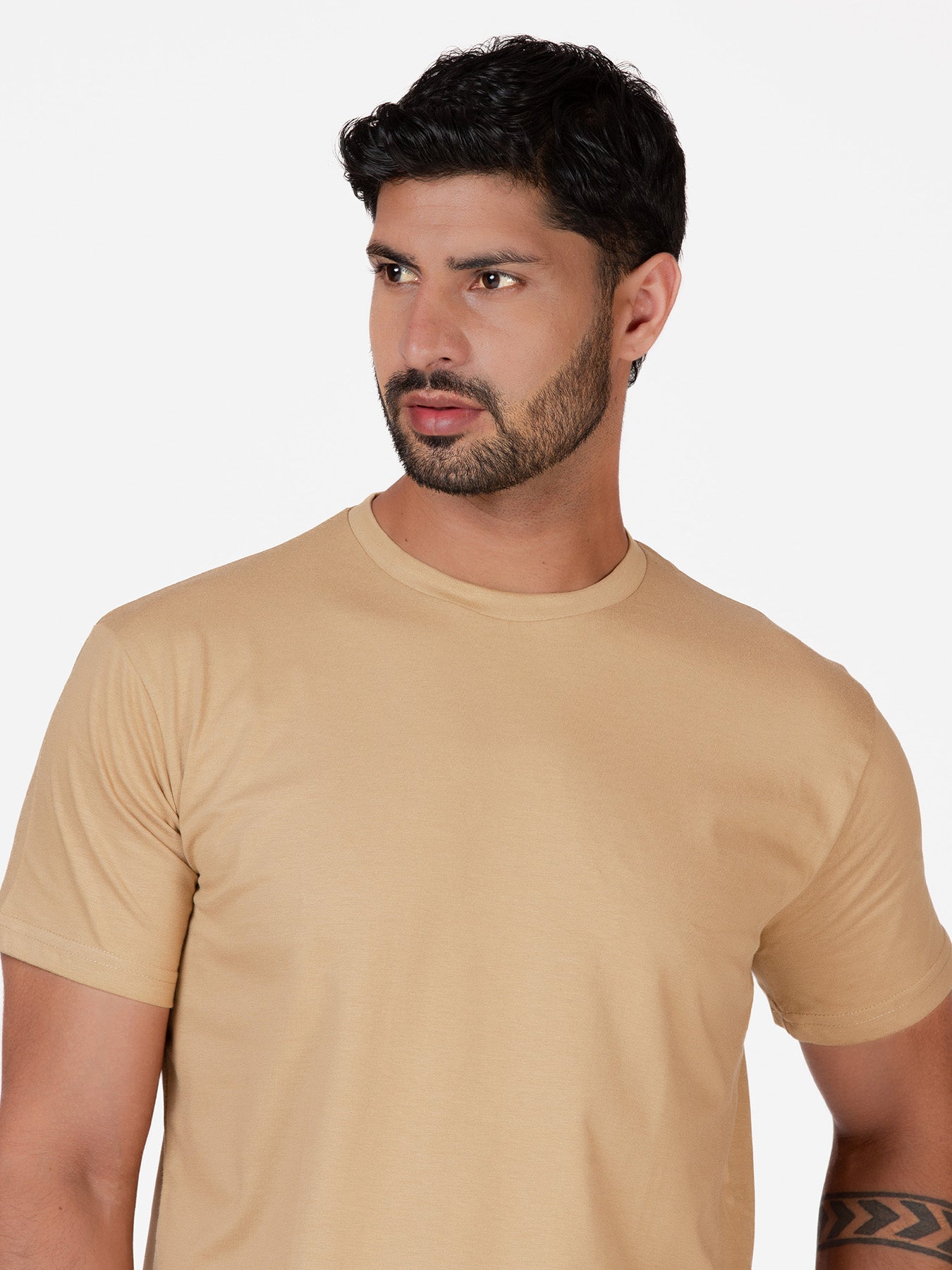 Organic Cotton T-Shirt  - Sand | Longline Fit