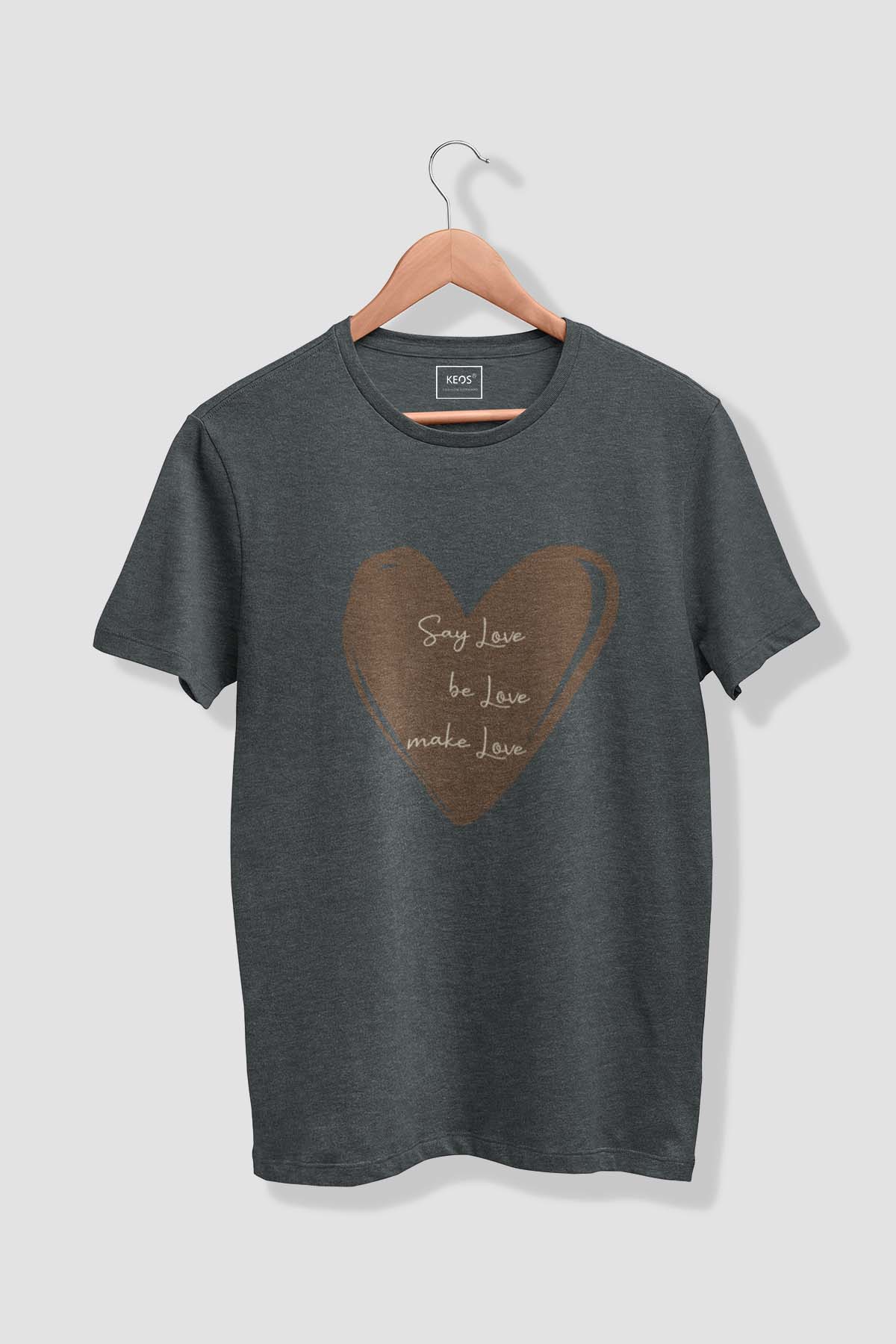 Say Love Be Love - Melange Cotton T-shirt - keos.life