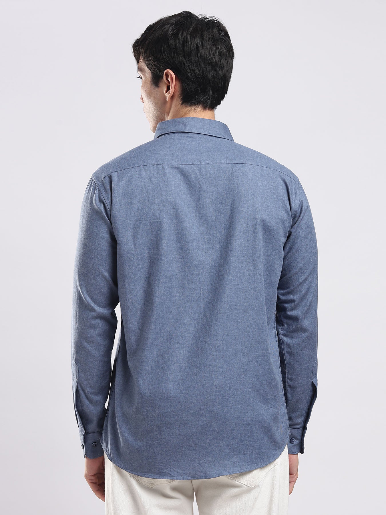 Steel Blue Utility Cotton Shirt