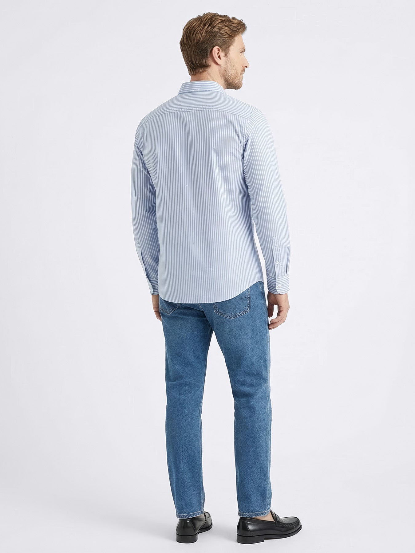 Sky Blue Pinstripe Cotton Shirt