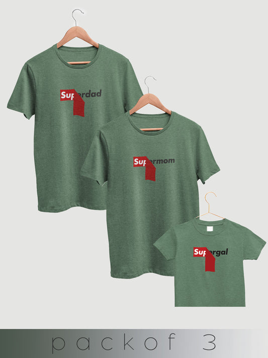 mini & Me Matching T-Shirts – “Super Gal's Family” (Pack of 3)