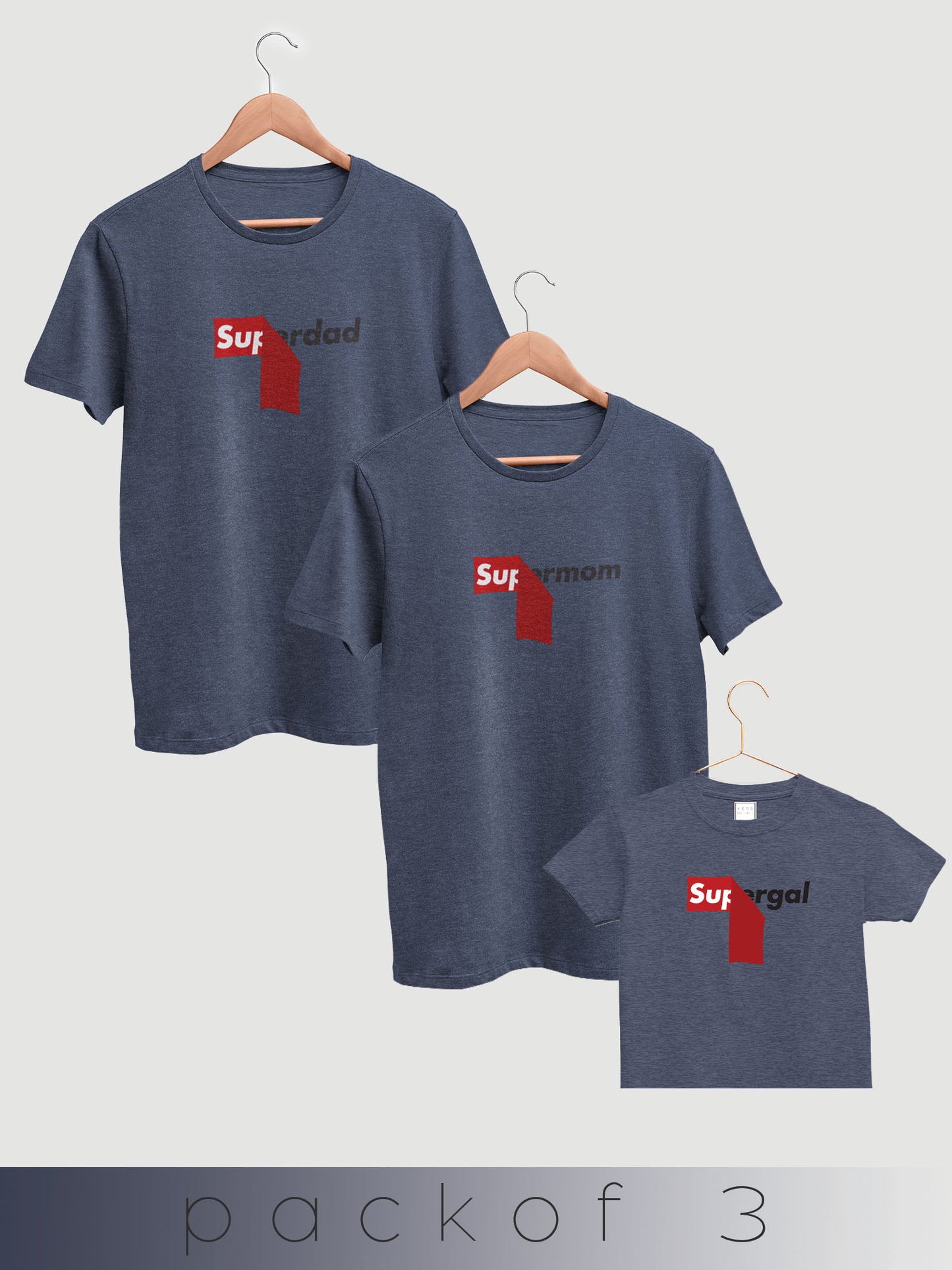 mini & Me Matching T-Shirts – “Super Gal's Family” (Pack of 3)