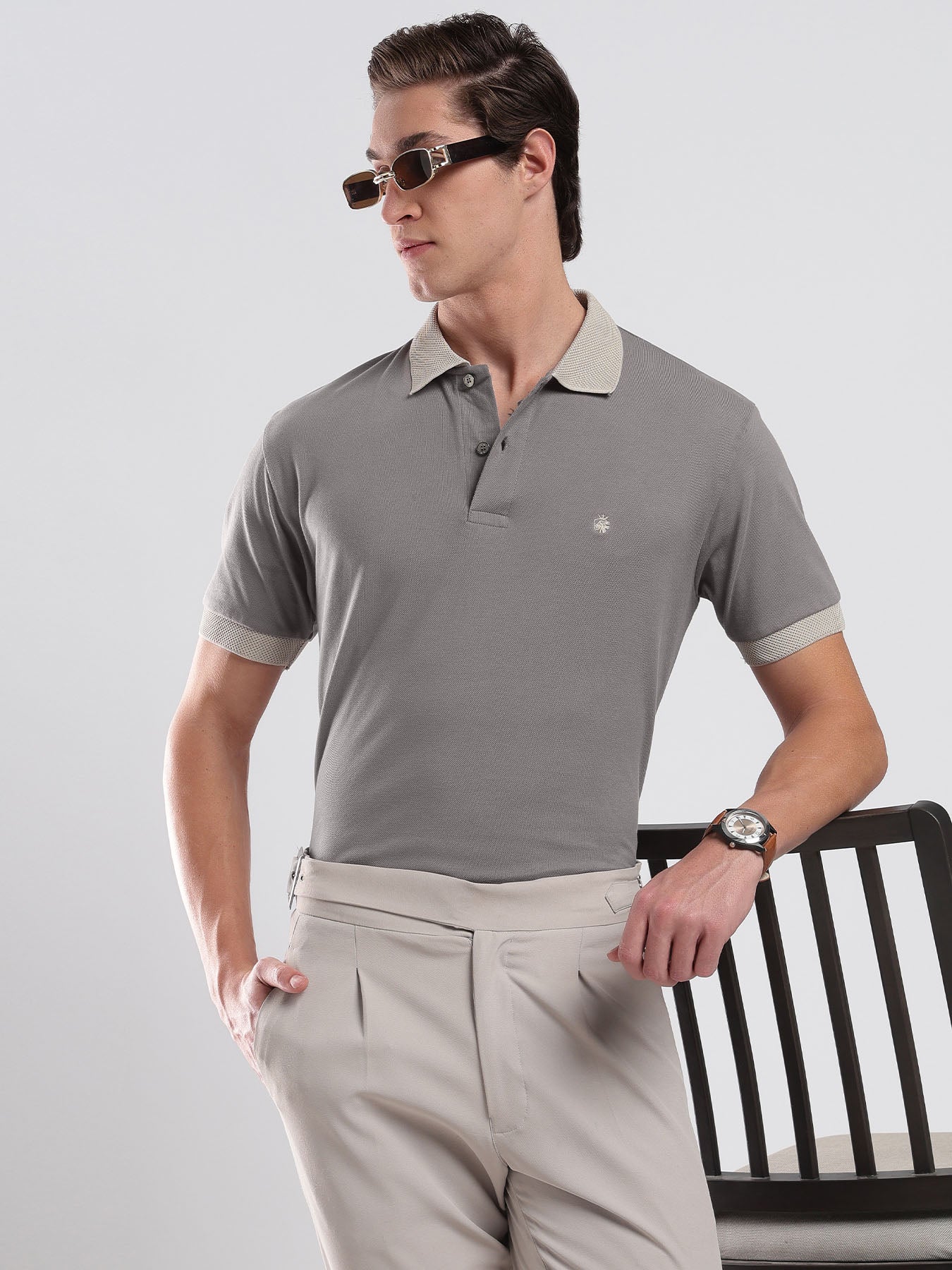 Stone Grey Men's Polo