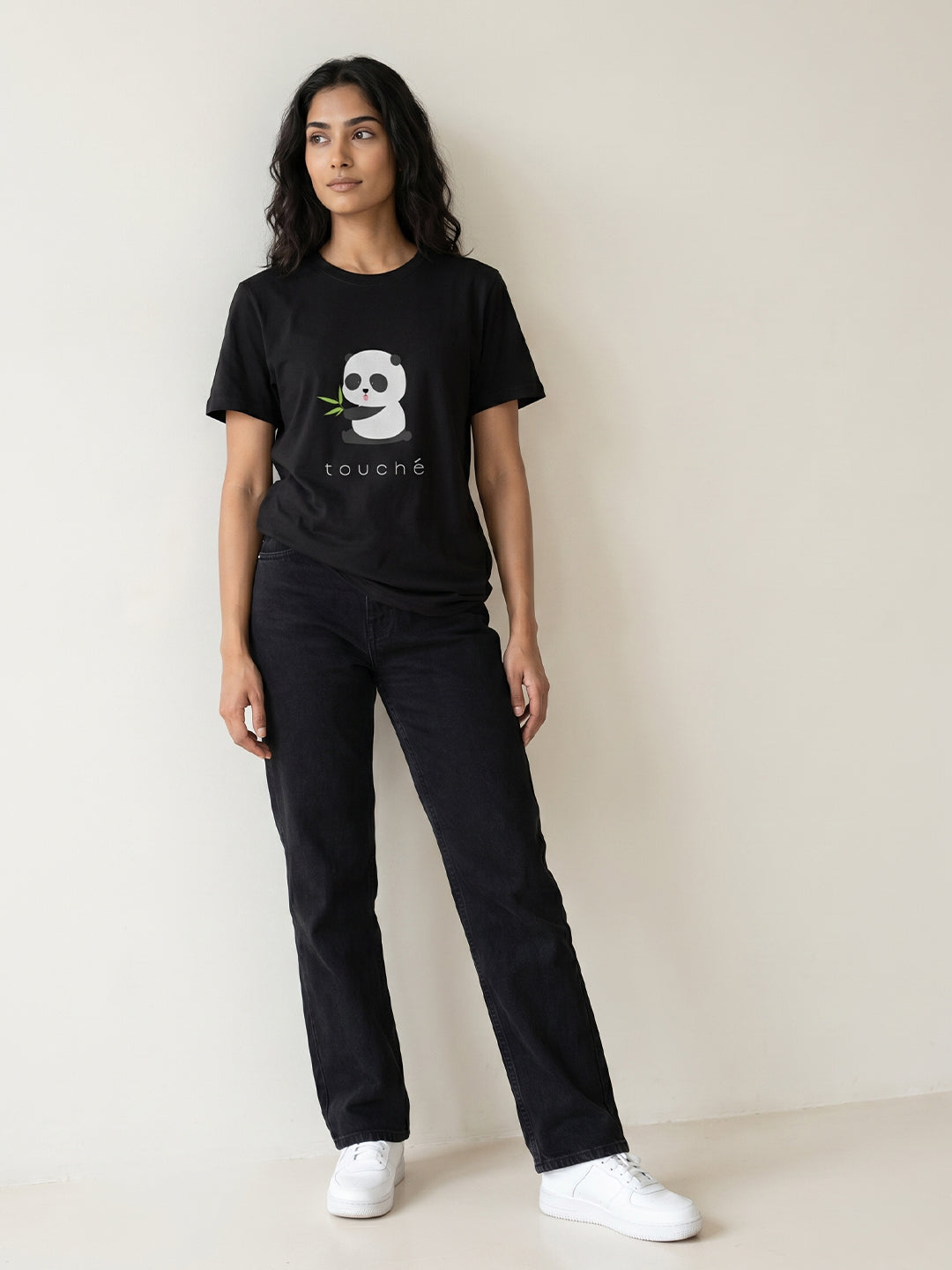 Black graphic cotton t-shirt for men and women by Keos
