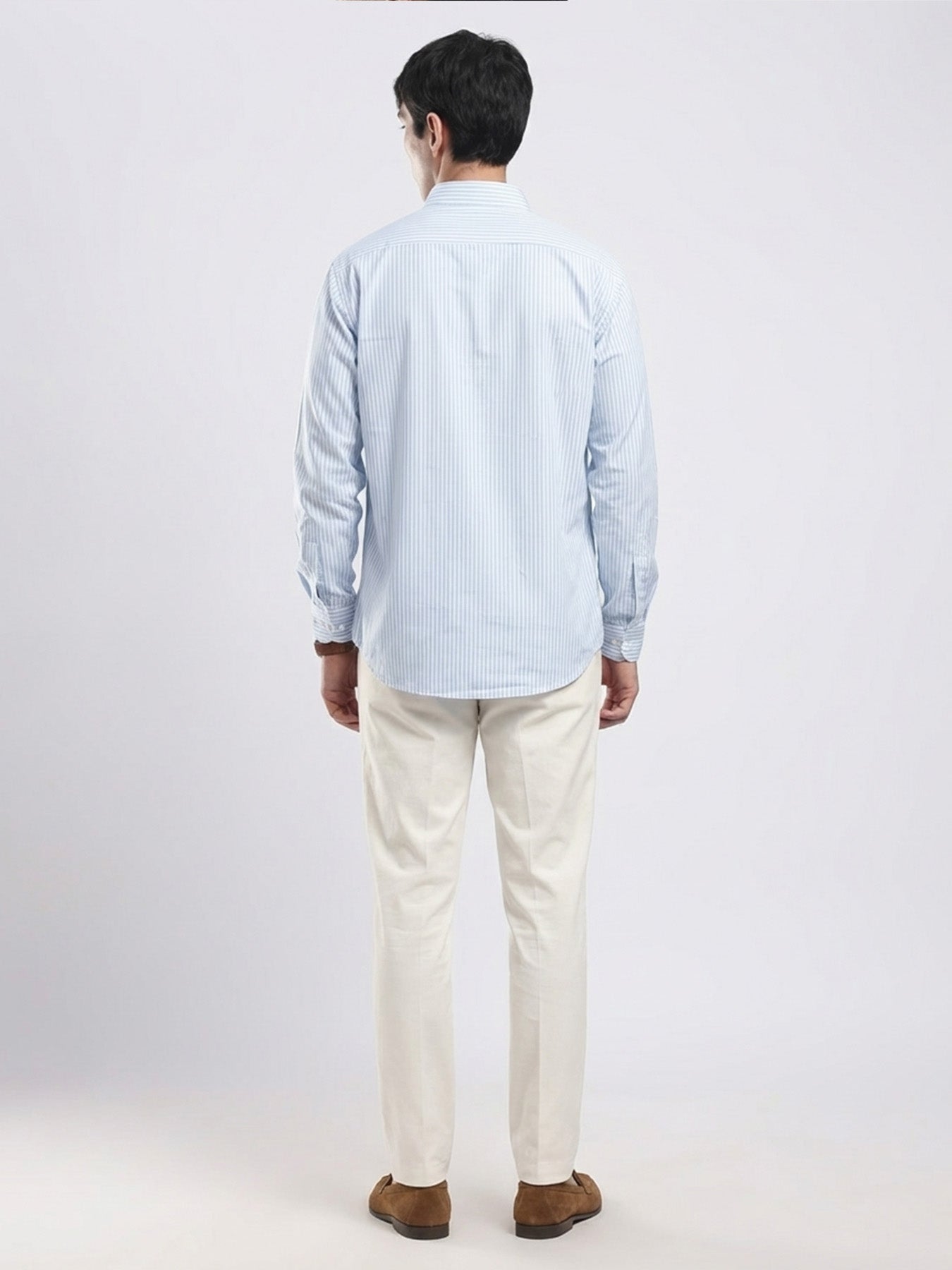 Sky Blue Pinstripe Cotton Shirt