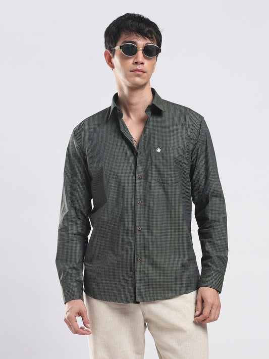 Verdant Grid Cotton Shirt