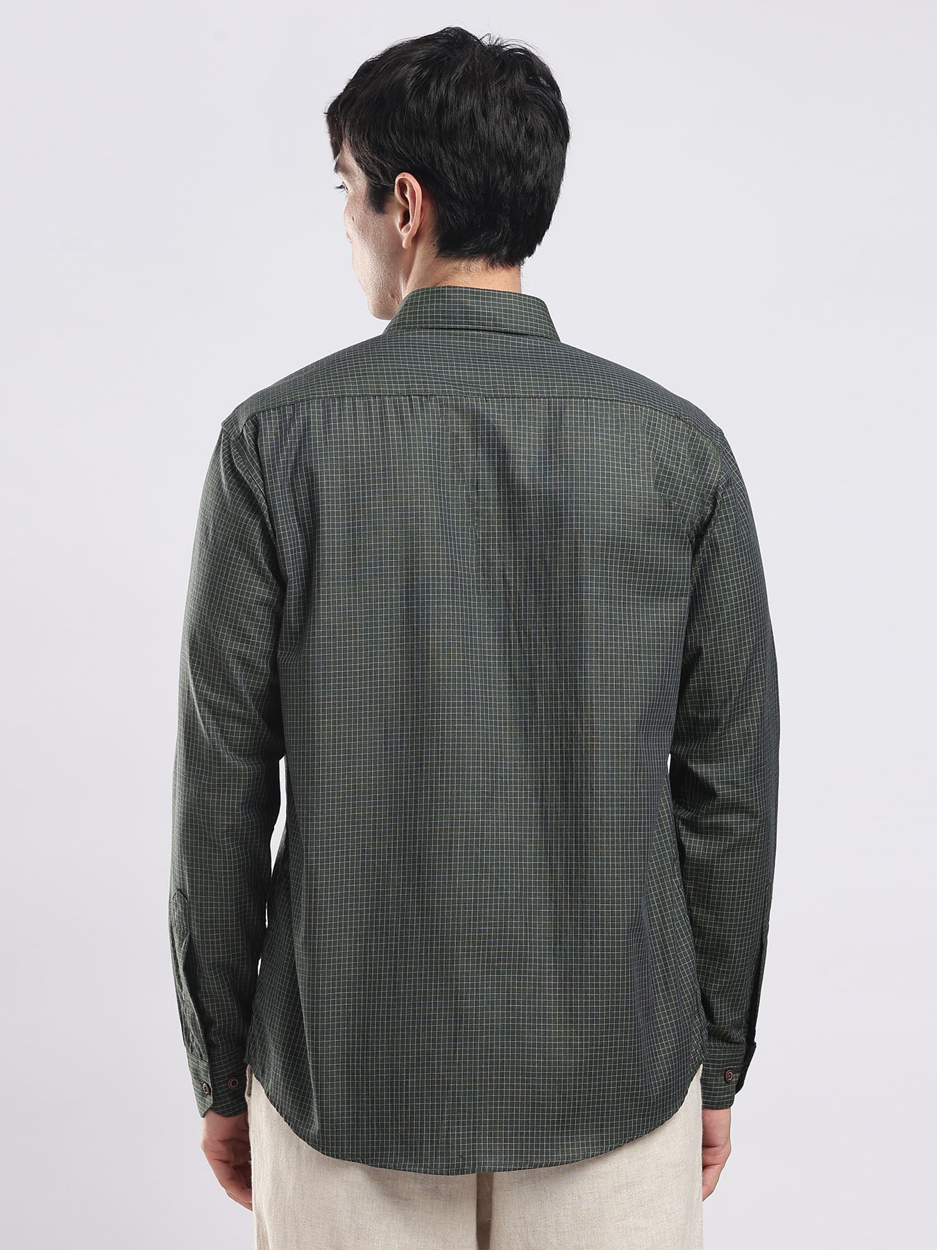 Verdant Grid Cotton Shirt