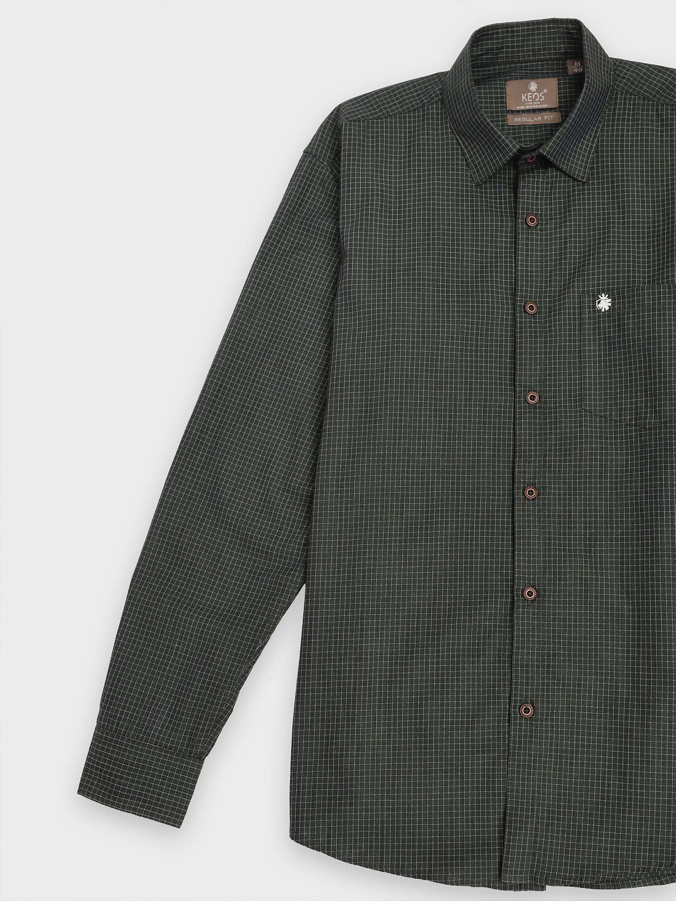 Verdant Grid Cotton Shirt