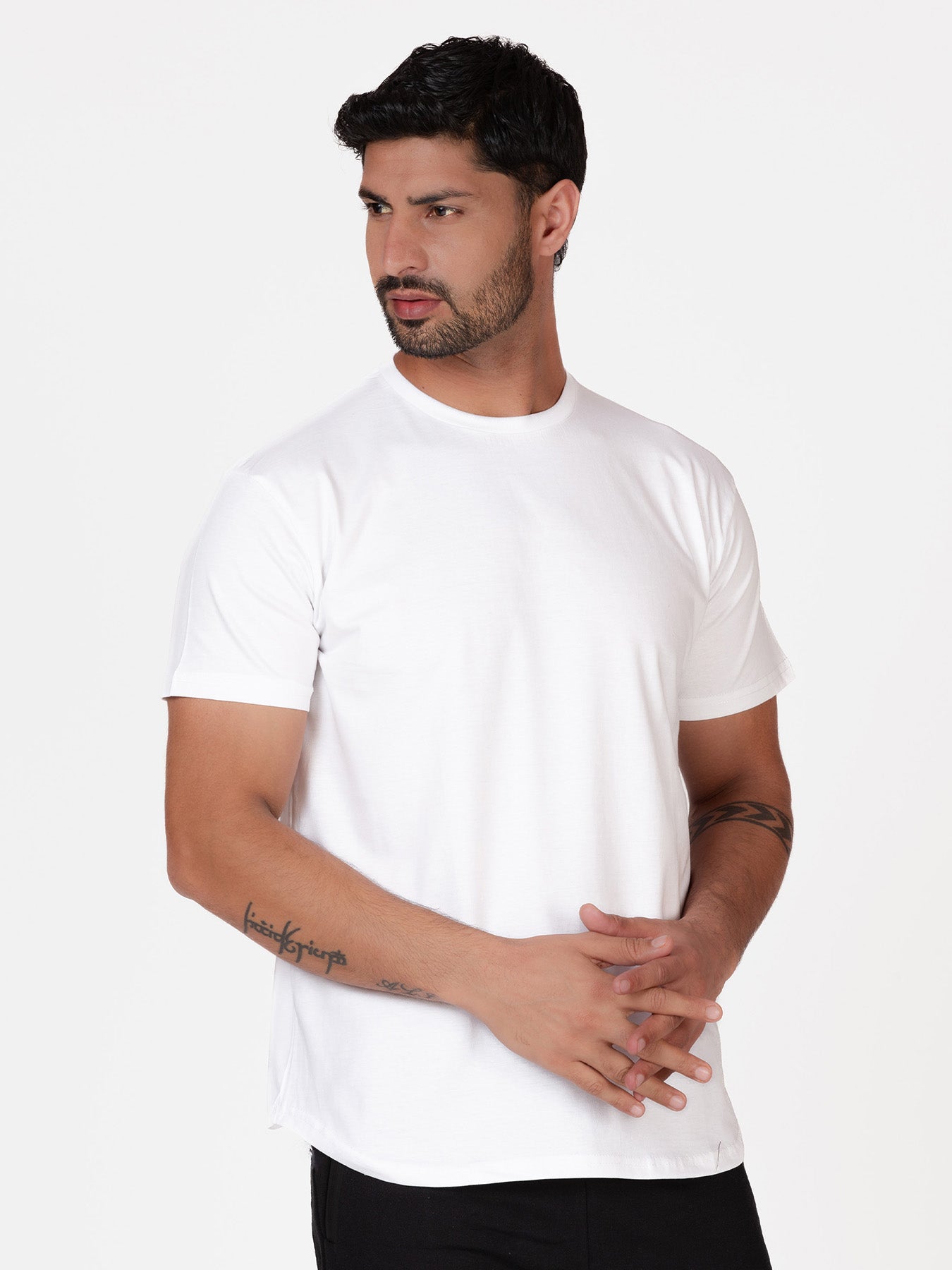 Organic Cotton T-Shirt - White | Longline Fit