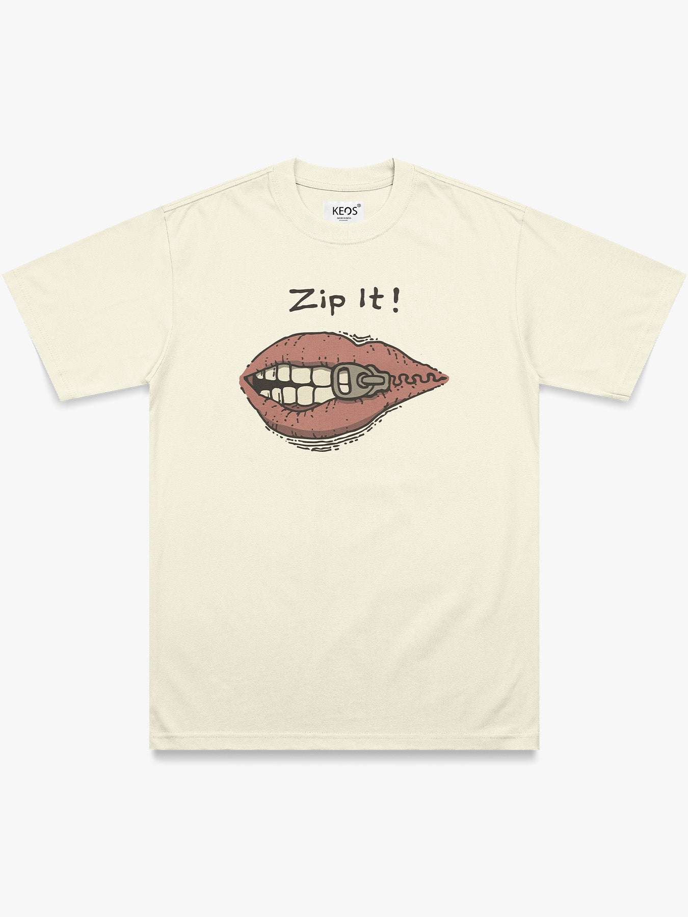 Organic Cotton Graphic T-Shirt – “Zip It” | Regular Fit