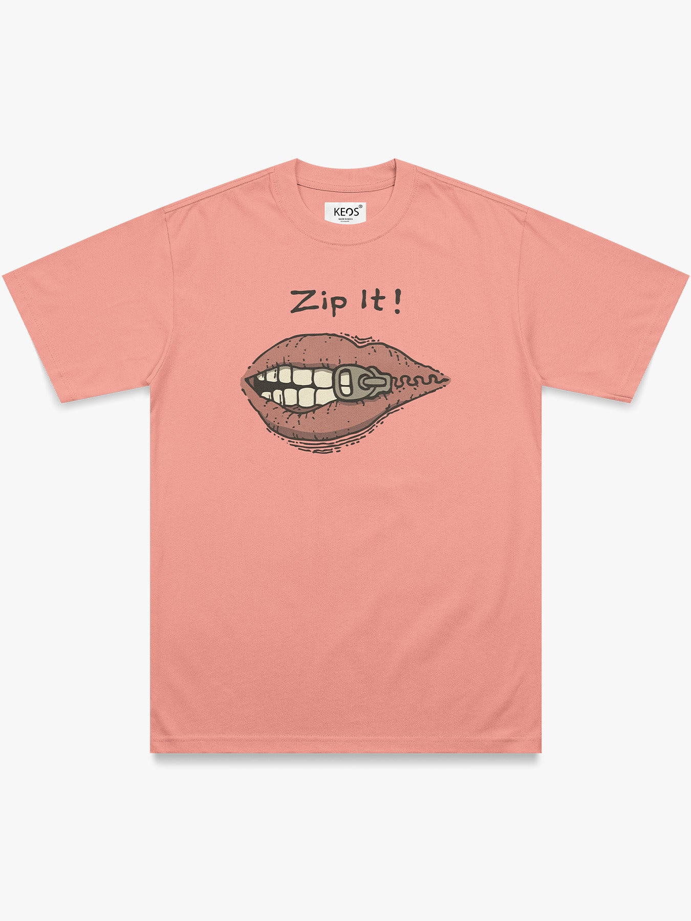 Organic Cotton Graphic T-Shirt – “Zip It” | Regular Fit