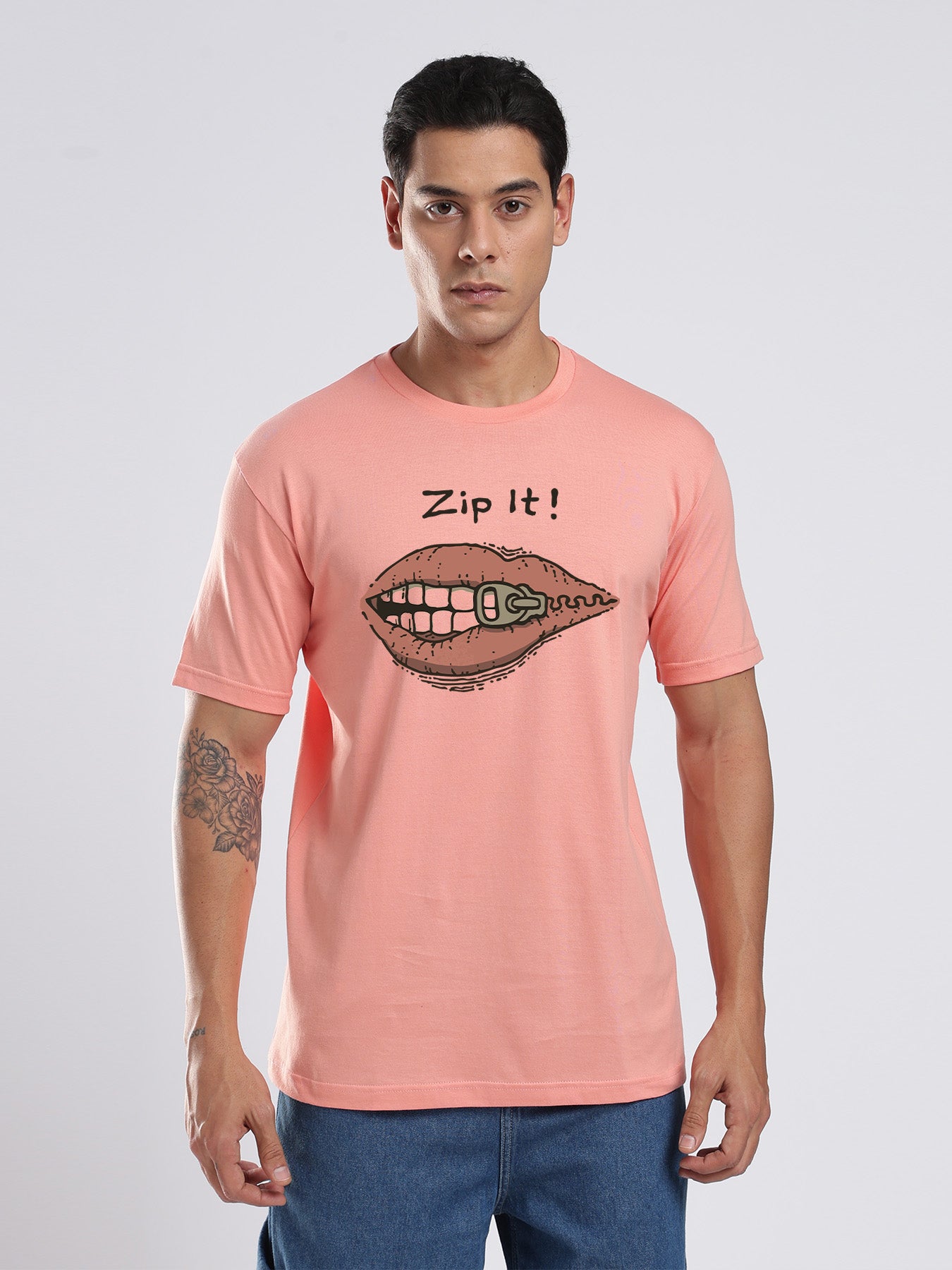 Organic Cotton Graphic T-Shirt – “Zip It” | Regular Fit