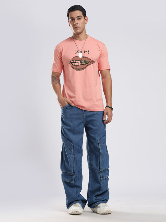 Organic Cotton Graphic T-Shirt – “Zip It” | Regular Fit