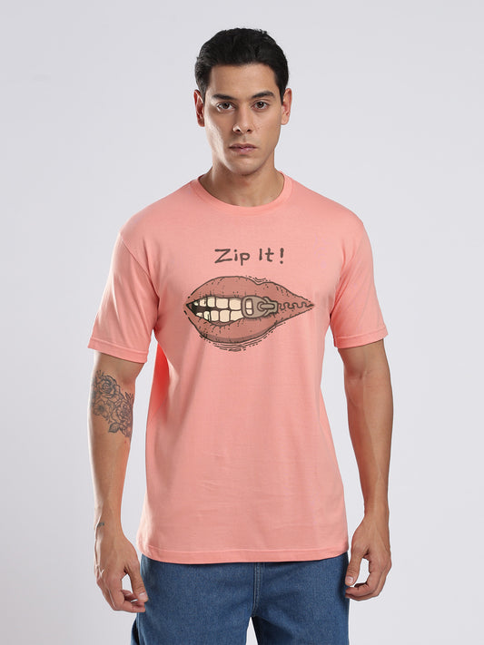 Organic Cotton Graphic T-Shirt – “Zip It” | Regular Fit