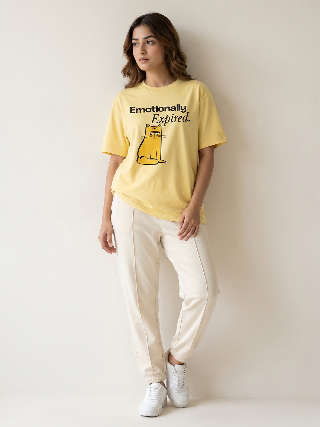 Unisex Black Cotton Graphic T-Shirt – “Emotionally Expired” | Regular Fit
