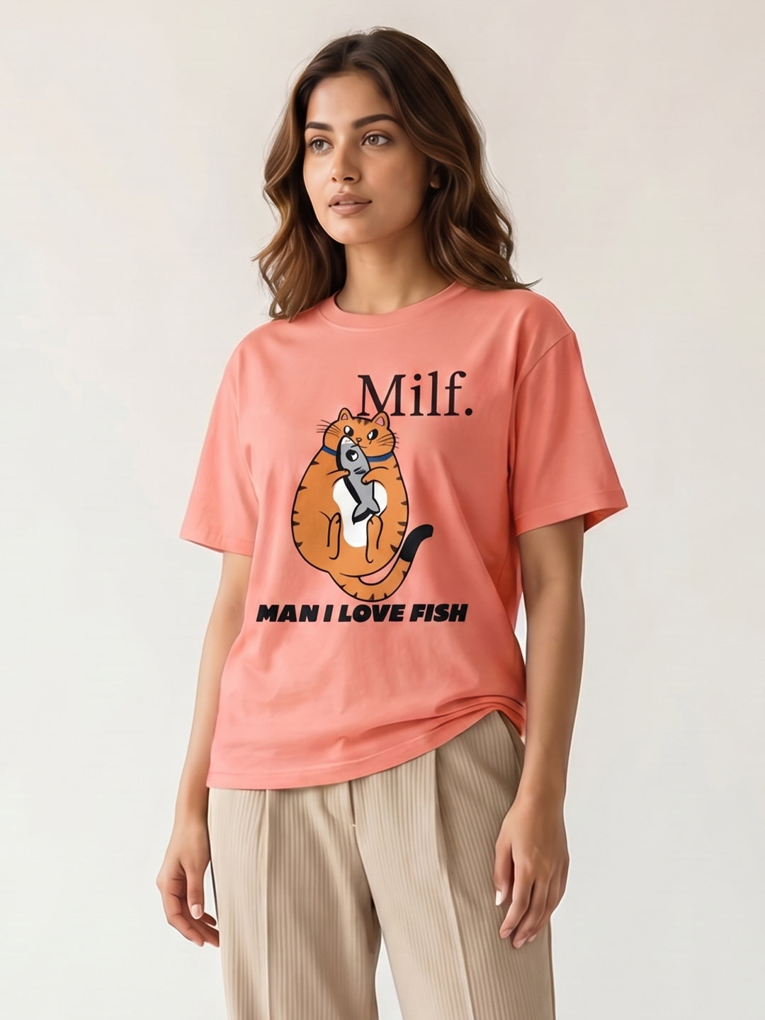milf-man I love fish graphic tee by Keos