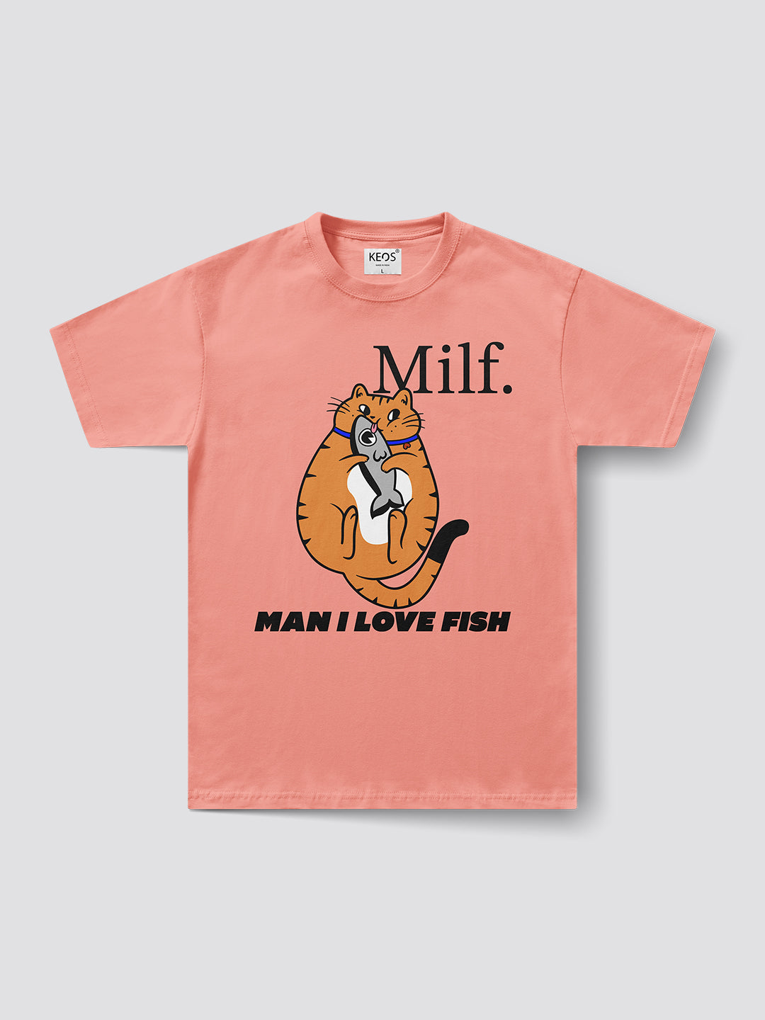 Peach t-shirt with graphic design 