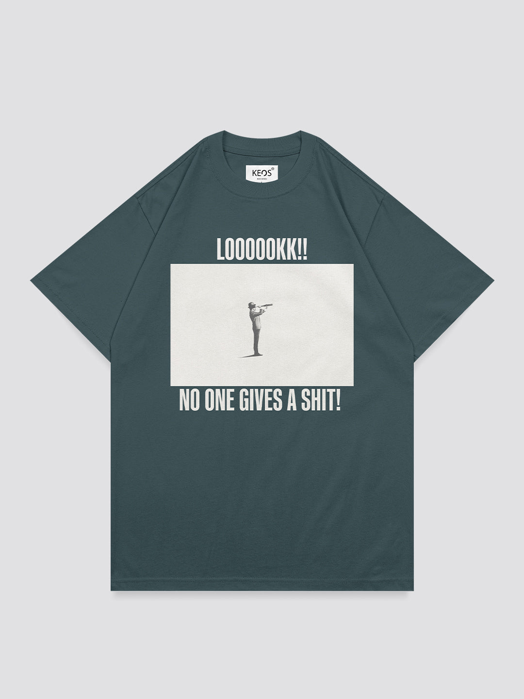 Unisex Black Cotton Graphic T-Shirt – “No one gives a shit” | Regular Fit
