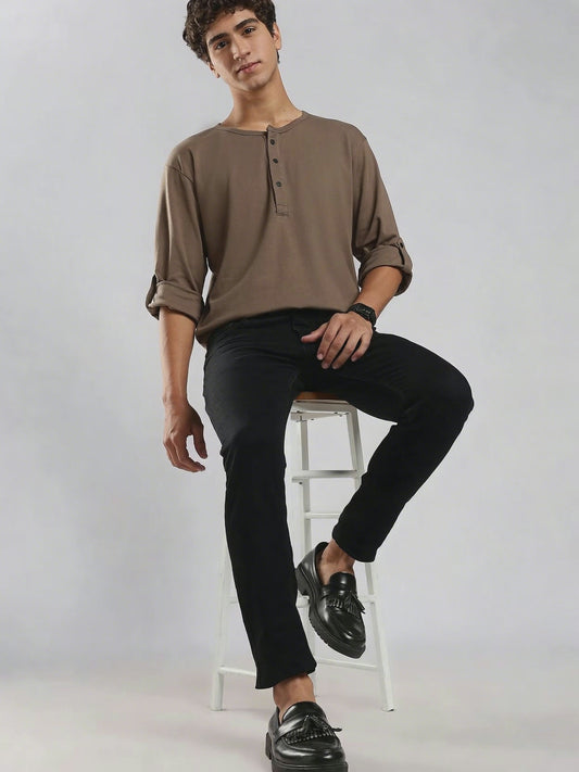 Men's Henley Shirt - Sand Dune