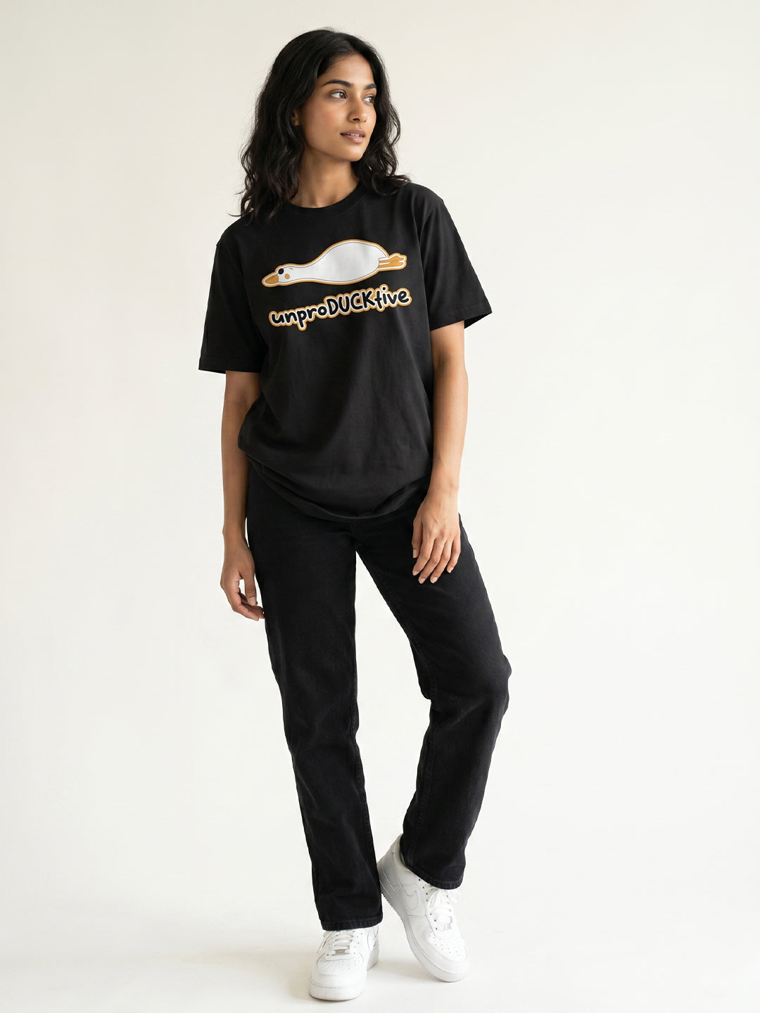 unproductive graphic cotton tshirt by KEOS_quirky designs for genZ