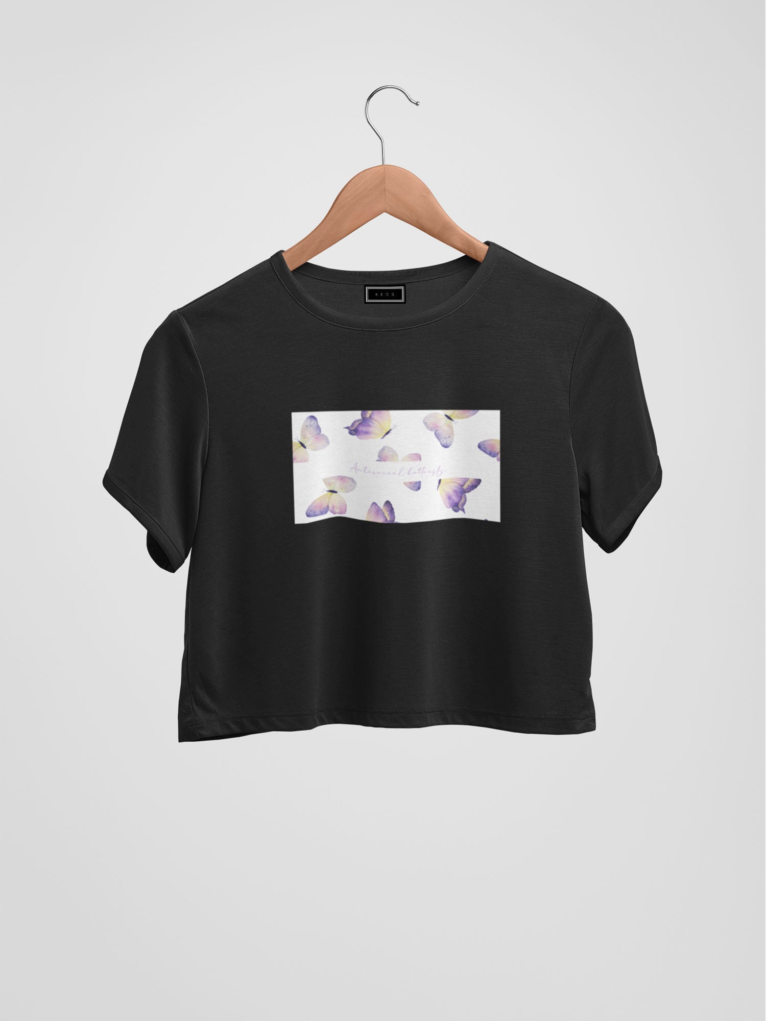 Antisocial Butterfly Organic Cotton Crop Top - keos.life