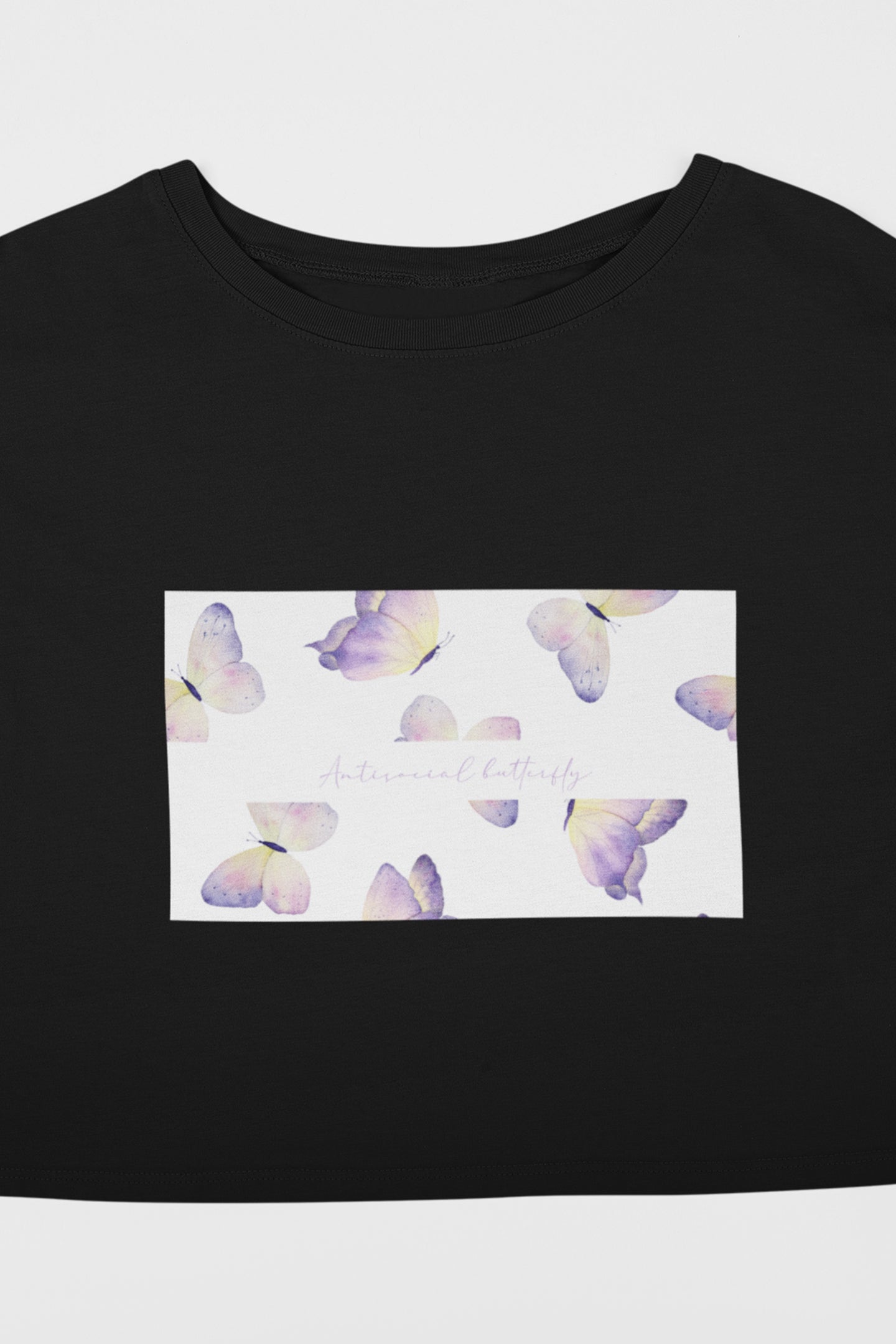 Antisocial Butterfly Organic Cotton Crop Top - keos.life