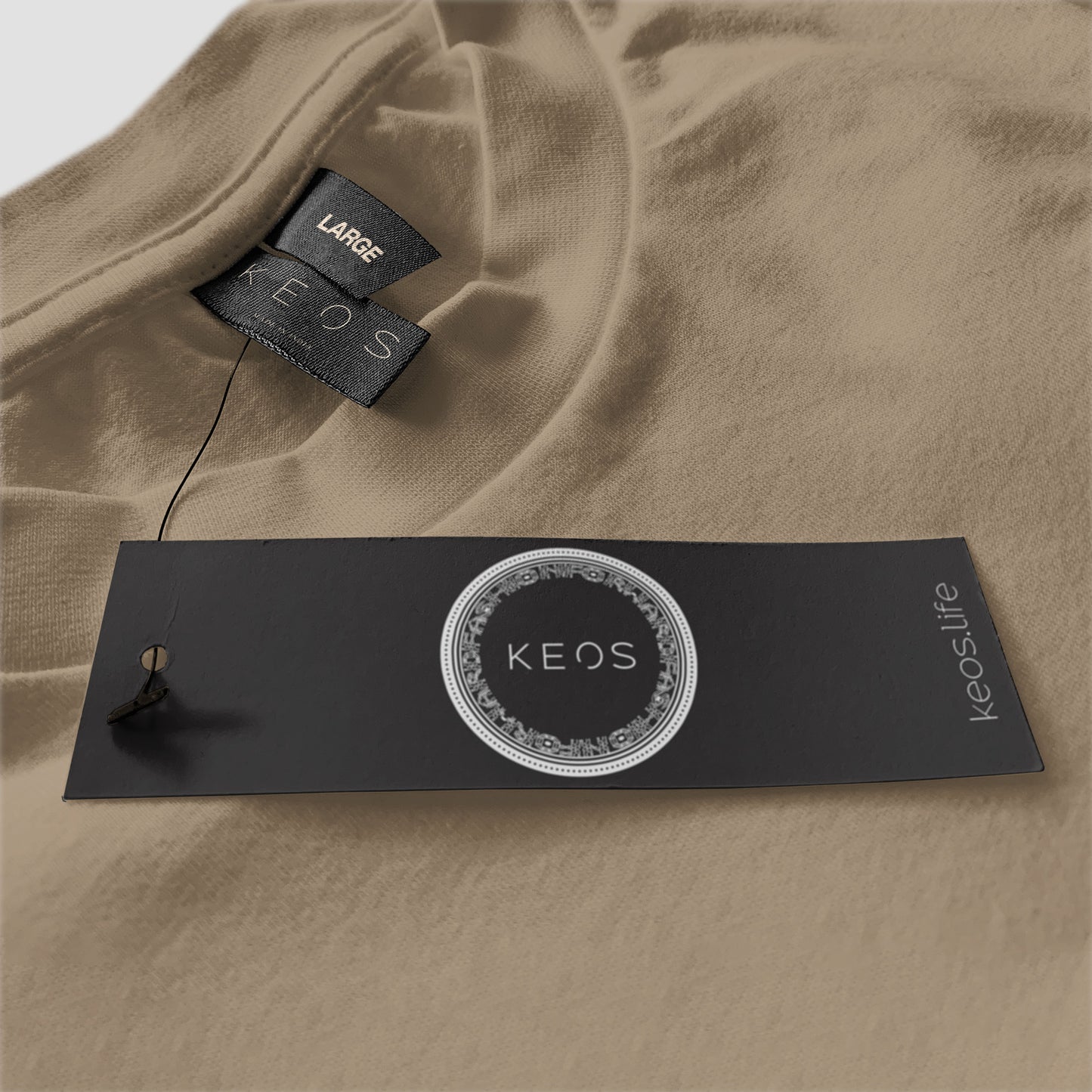 Longline Organic Cotton Essential T-shirt - Sand - keos.life