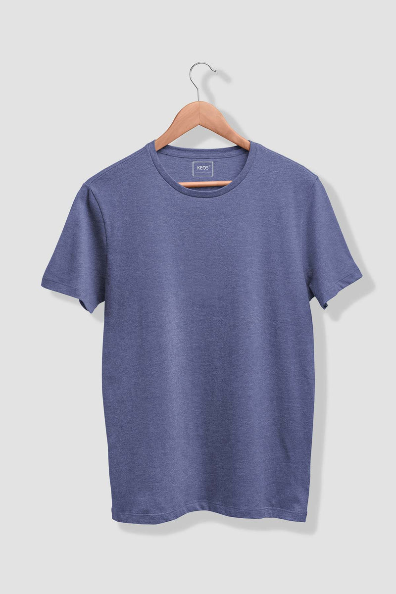 Basic Summer Organic Cotton T-shirt - Sky - keos.life