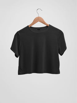 Basic Organic Cotton Crop Top - Black