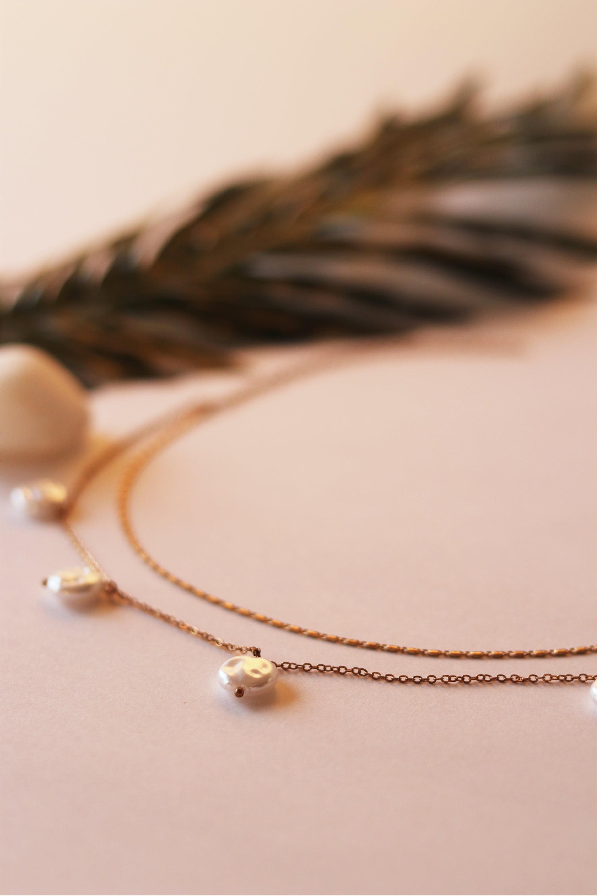 Hammered Pearl Necklace - keos.life
