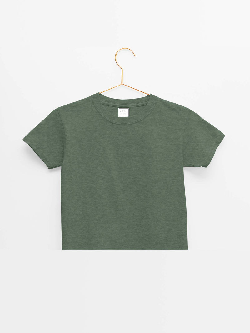 mini Basic Green Organic Cotton T-shirt - keos.life