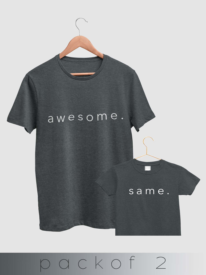 mini & Me Awesome Grey - Pack of 2
