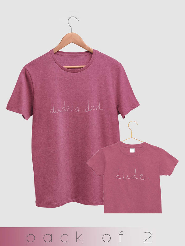 mini & Me Dude's Dad Pink - Pack of 2