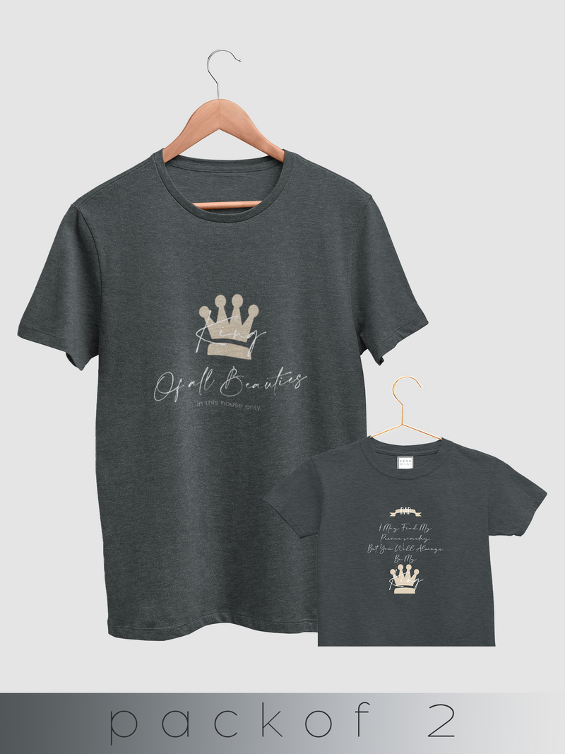 mini & Me Princess & Her King Grey - Pack of 2 - keos.life