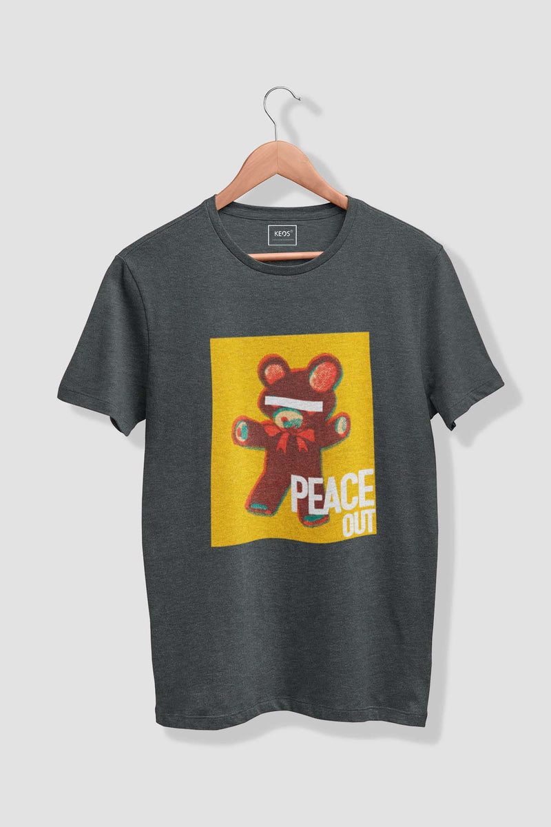 Peace Out - Melange Cotton T-shirt - keos.life