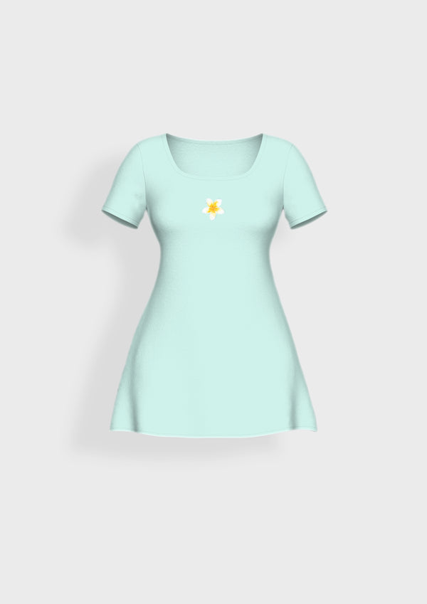 Plumeria Organic Cotton T-Shirt Dress - keos.life