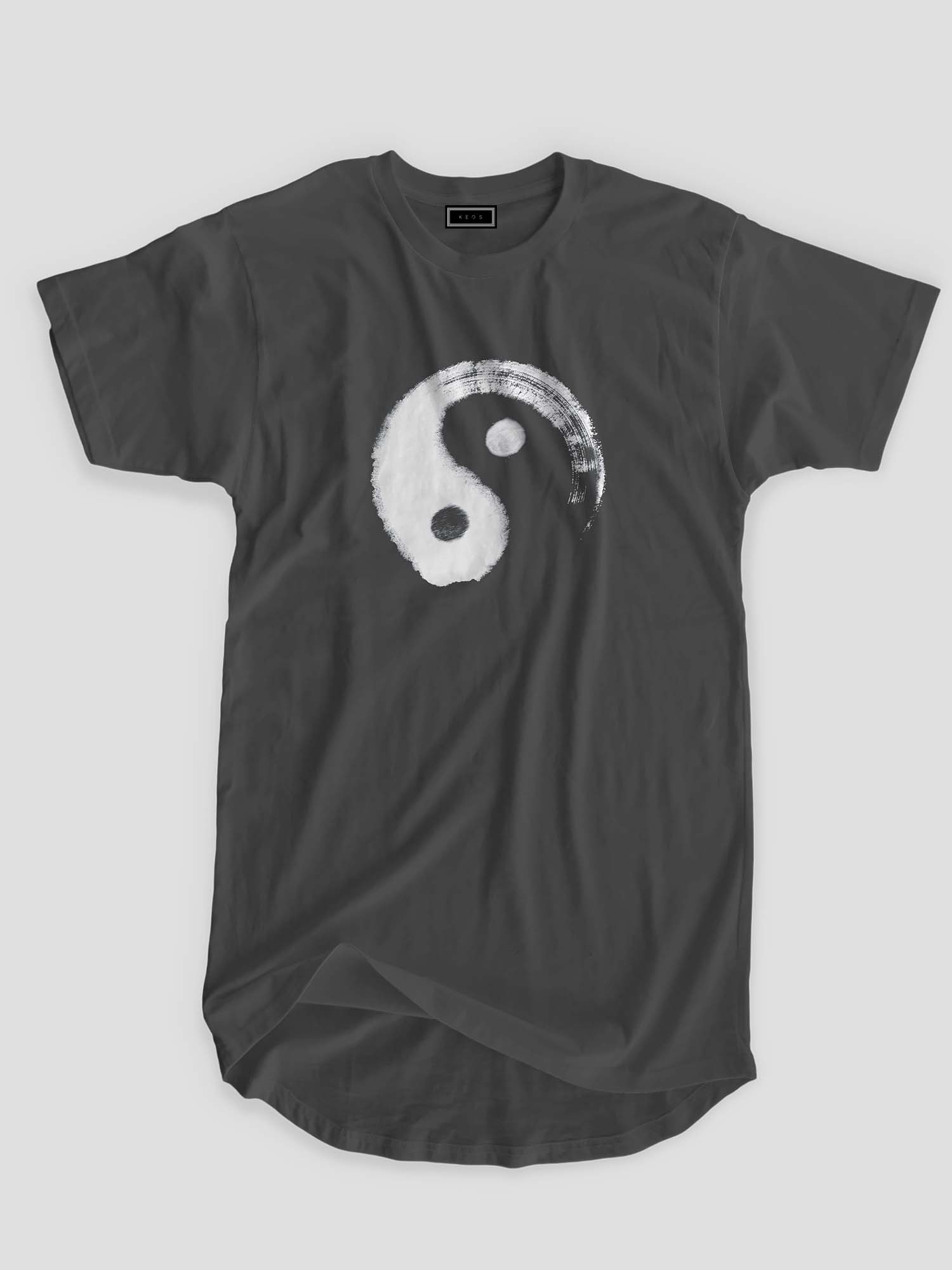 Longline Yin Yang Organic Cotton T-shirt - keos.life