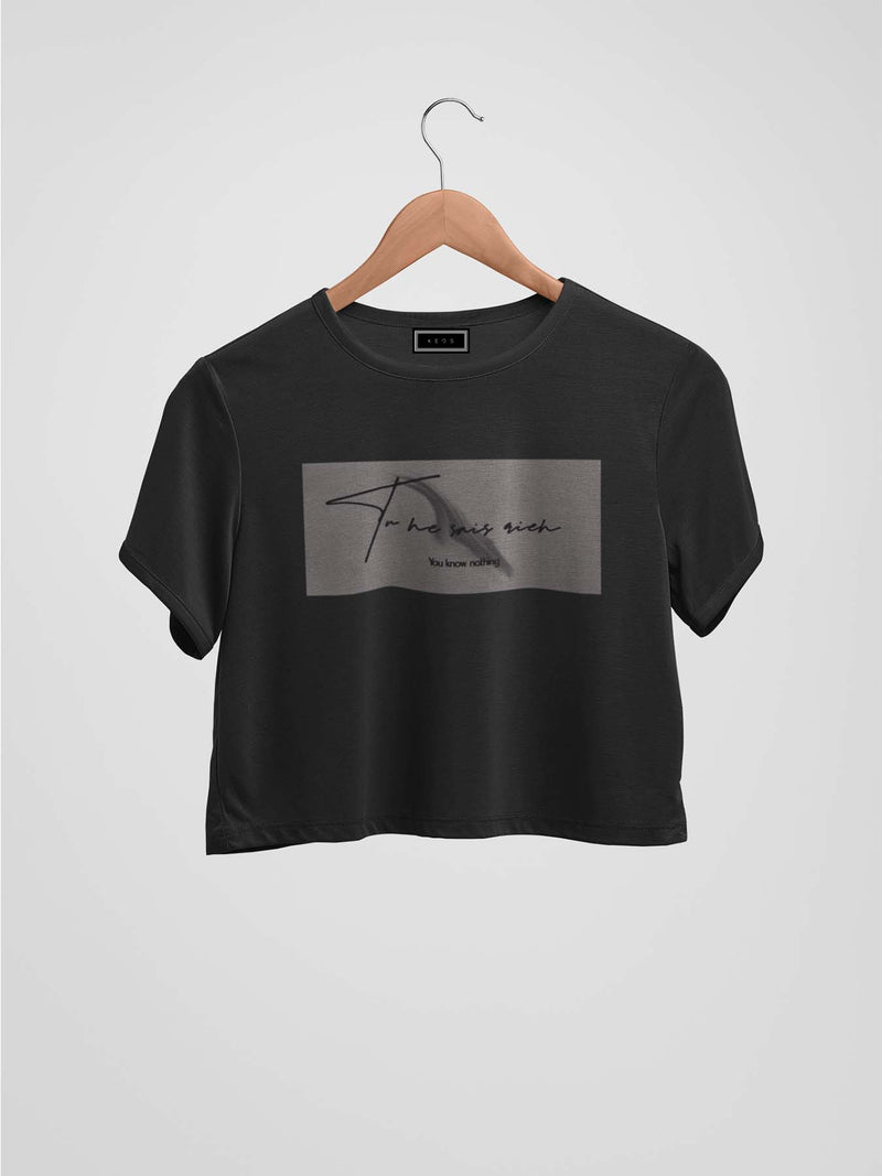 You Know Nothing Organic Cotton Crop Top