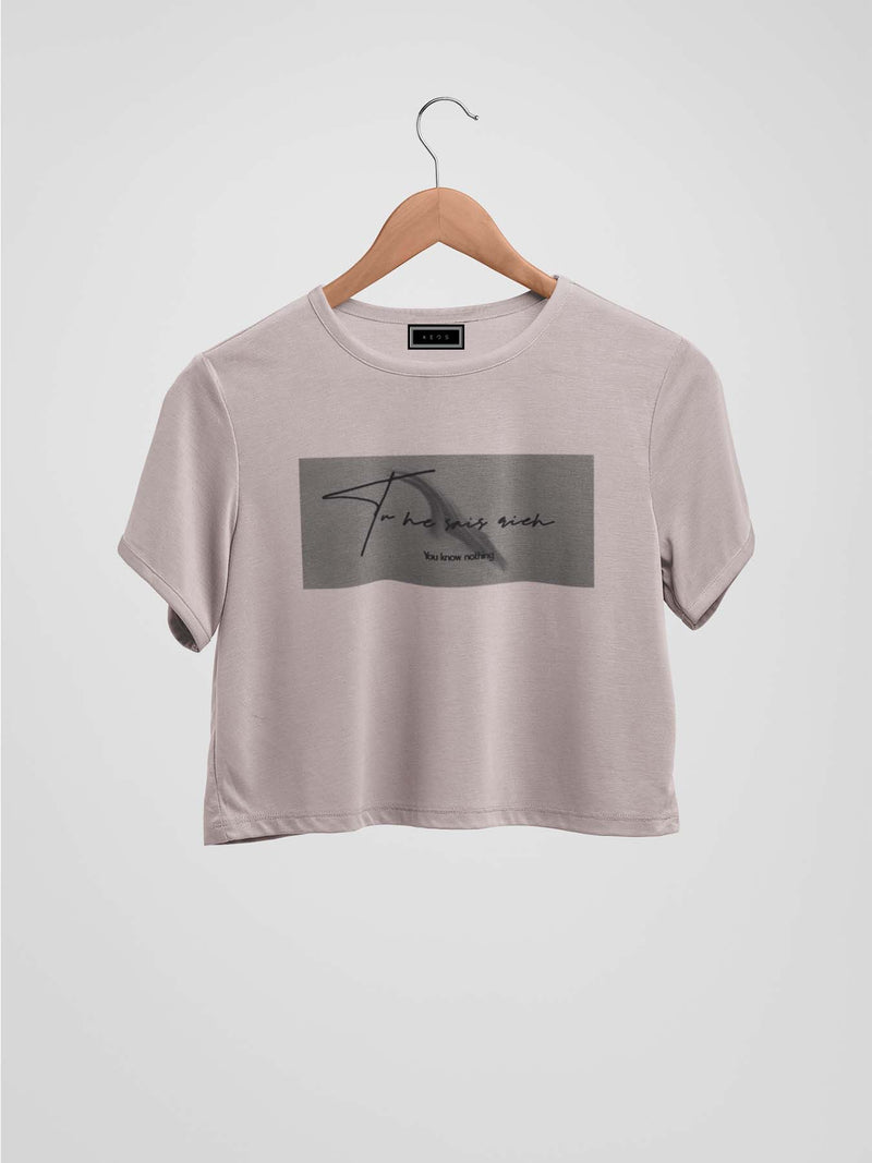 You Know Nothing Organic Cotton Crop Top